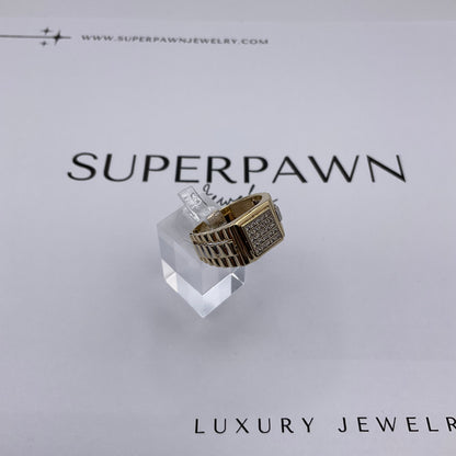 5.5g 14k Two Tone Gold Rolex Jubilee Style Men's Diamond Ring Size 9.5