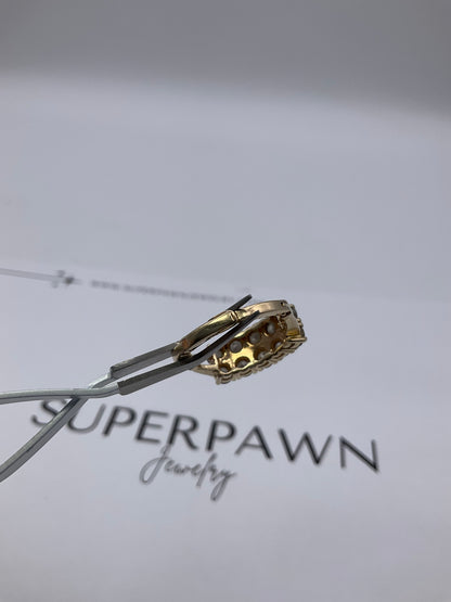 14K Yellow Gold Diamond Clasp Design Ring – Size 5.5 – 5.8g