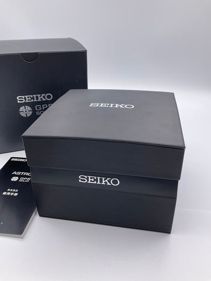SEIKO ASTRON GPS SOLAR 5X53-0AJ0 42mm Watch Black Leather Strap