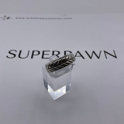 David Yurman 925 Sterling Silver Chevron 6mm Band – Size 9.5