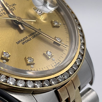 1978 Rolex Datejust 36mm Two-Tone with Diamond Bezel & Jubilee Bracelet Model 16013