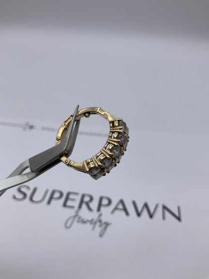 14K Yellow Gold Diamond Clasp Design Ring – Size 5.5 – 5.8g