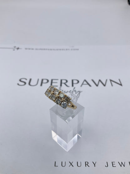 14K Yellow Gold Diamond Clasp Design Ring – Size 5.5 – 5.8g