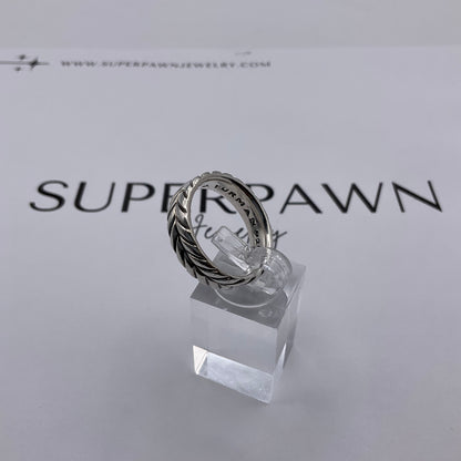David Yurman 925 Sterling Silver Chevron 6mm Band – Size 9.5
