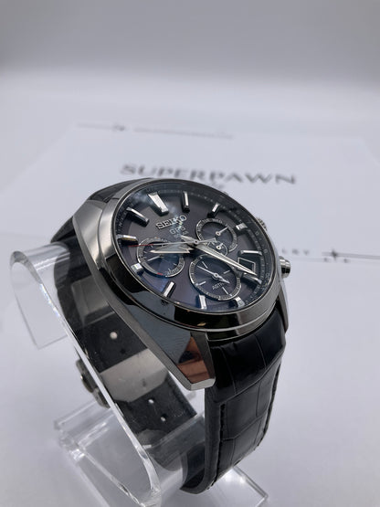 SEIKO ASTRON GPS SOLAR 5X53-0AJ0 42mm Watch Black Leather Strap