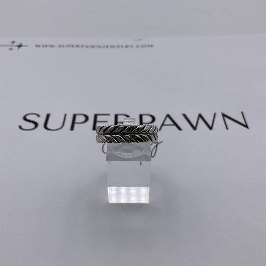 David Yurman 925 Sterling Silver Chevron 6mm Band – Size 9.5