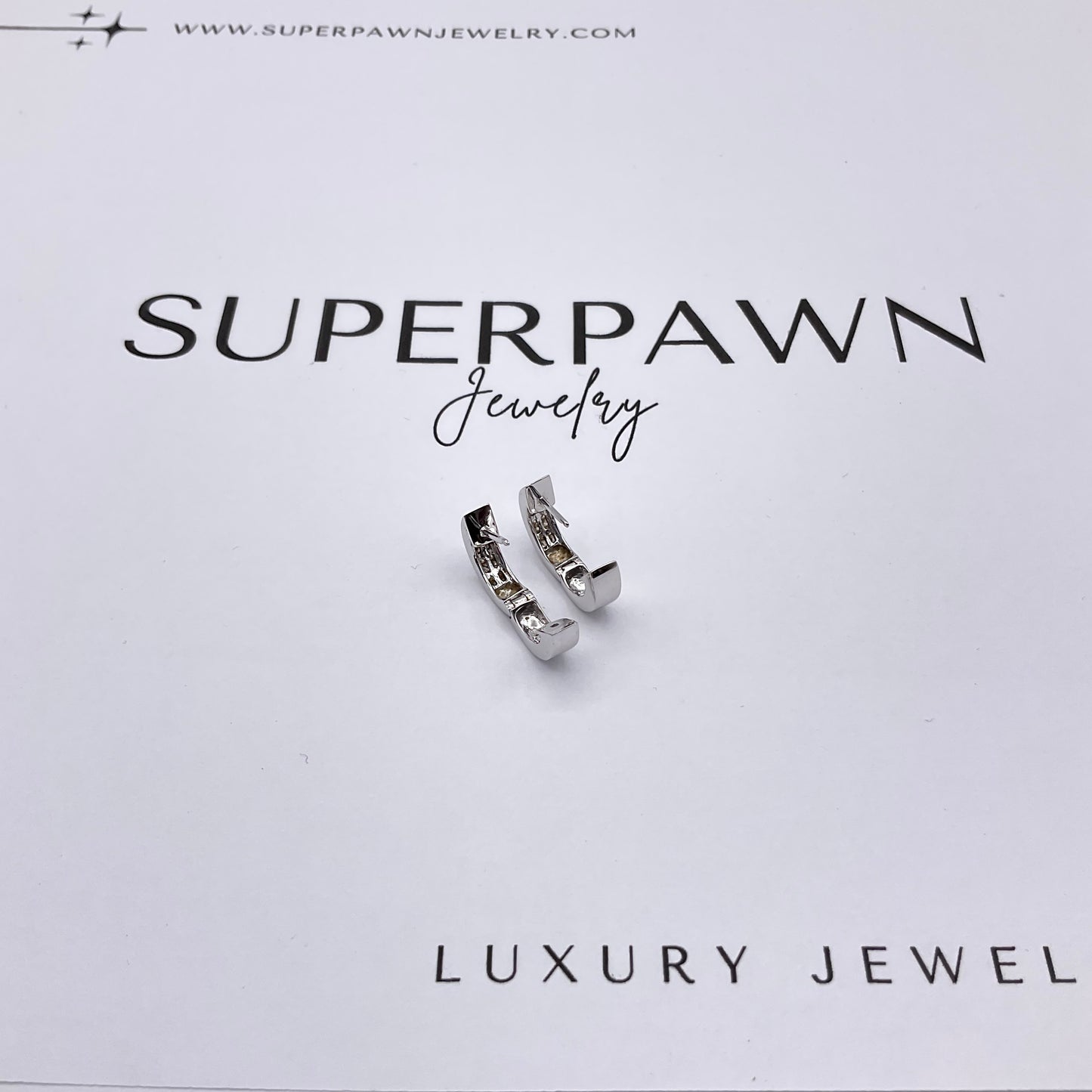 4.4g 14k White Gold Princess Cut Diamond Earrings