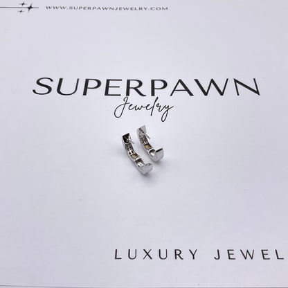 4.4g 14k White Gold Princess Cut Diamond Earrings