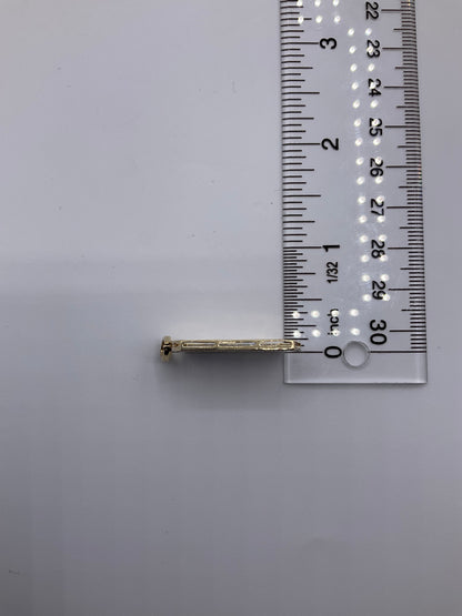 10K Yellow Gold Diamond Cross Dog Tag Pendant 4.6g