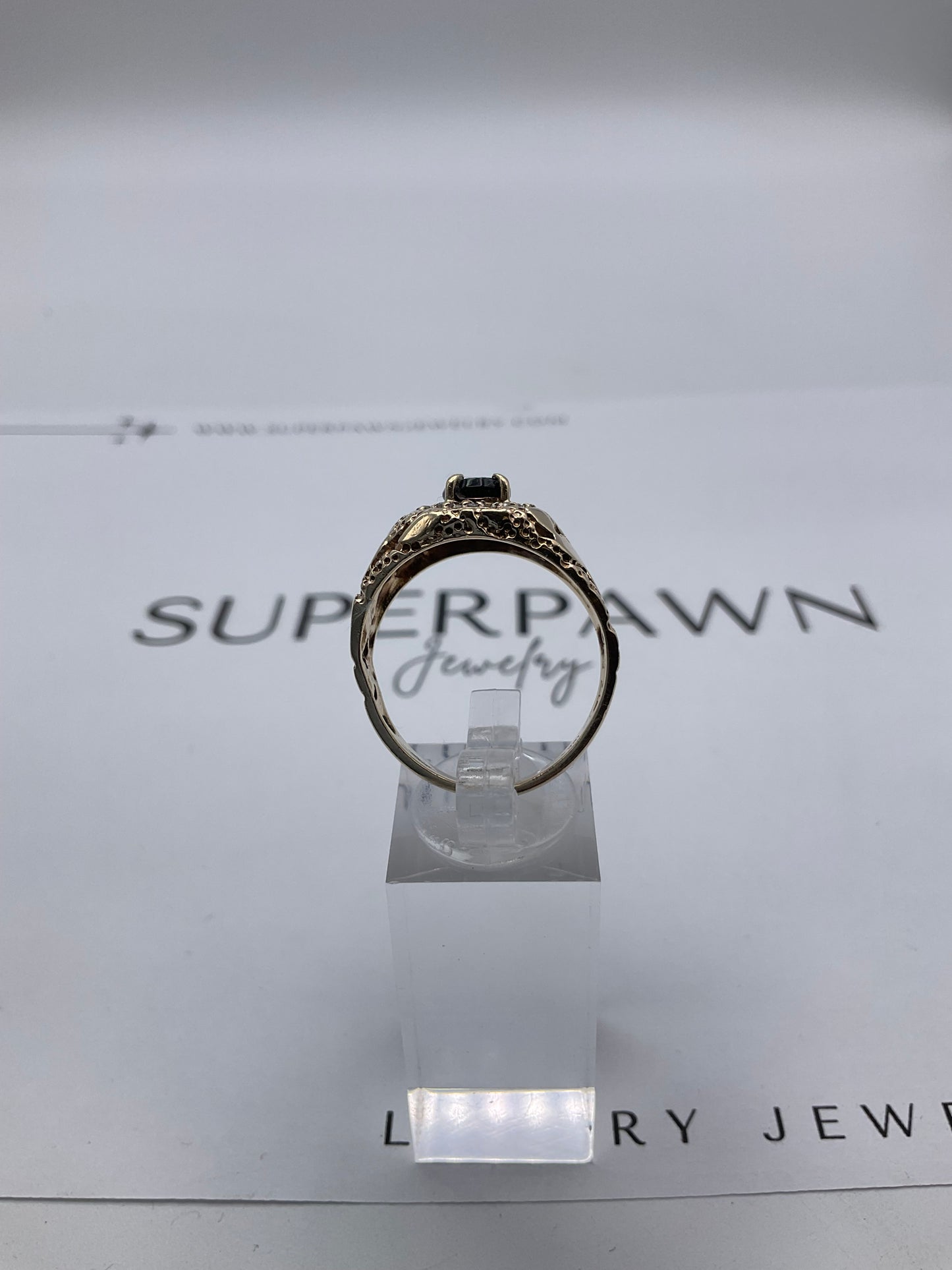 10K Yellow Gold Black Onyx & Diamond Ring – Size 11 – 6.3g