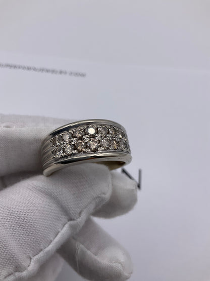 14.2g 14k White Gold Men's Diamond Band Size 14