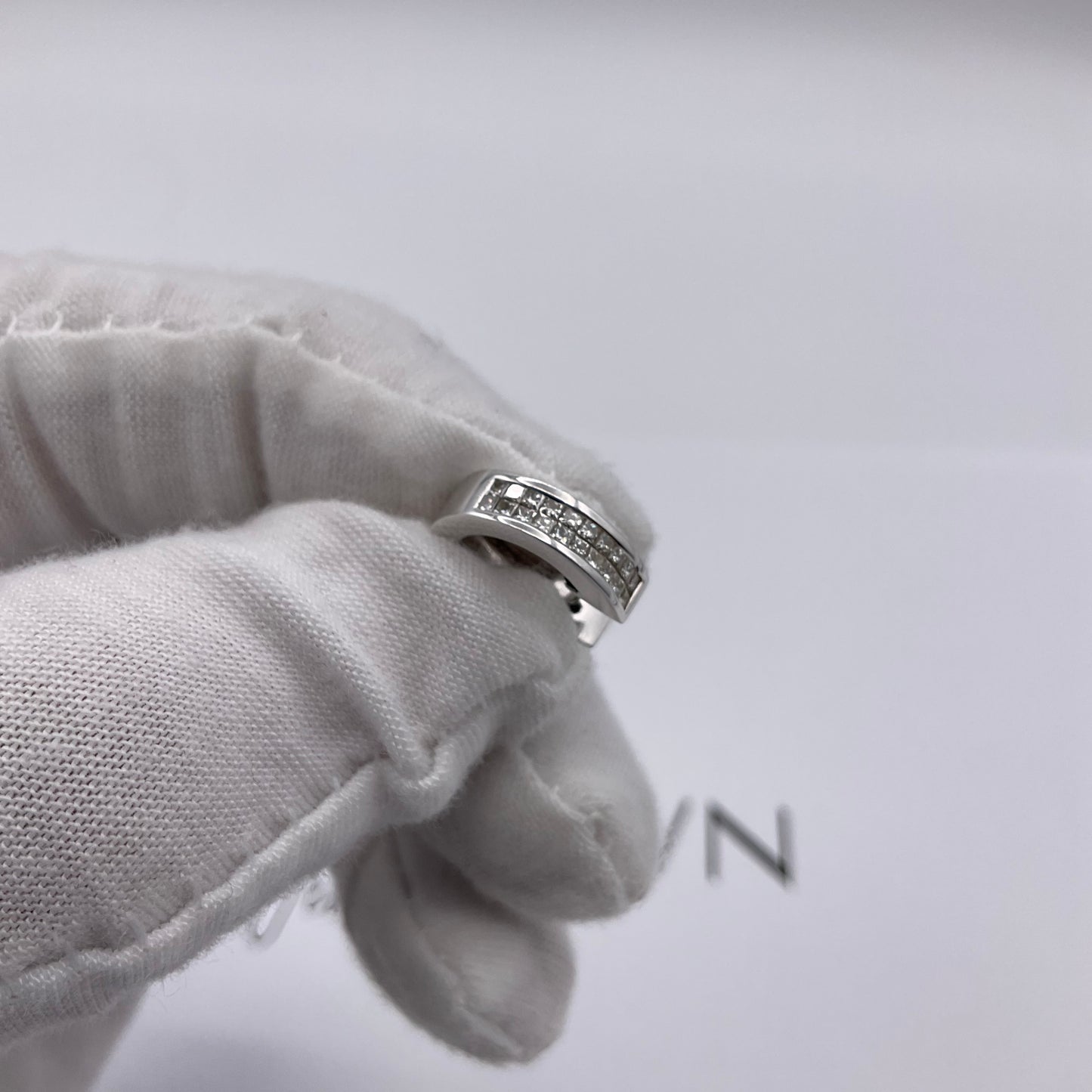 4.4g 14k White Gold Princess Cut Diamond Earrings