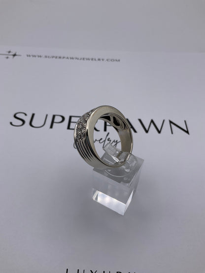 14.2g 14k White Gold Men's Diamond Band Size 14