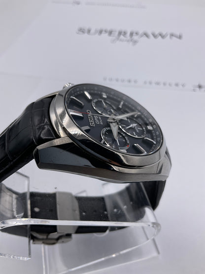 SEIKO ASTRON GPS SOLAR 5X53-0AJ0 42mm Watch Black Leather Strap