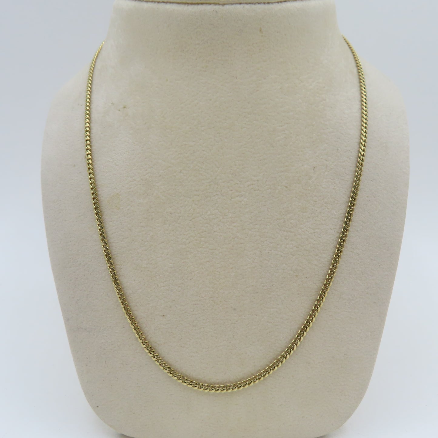 14K Yellow Gold Curb Link Chain Necklace 2.5mm 18" 10g