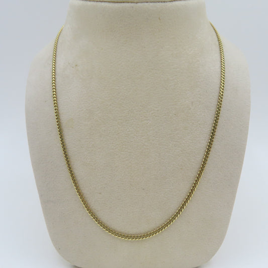 14K Yellow Gold Curb Link Chain Necklace 2.5mm 18" 10g
