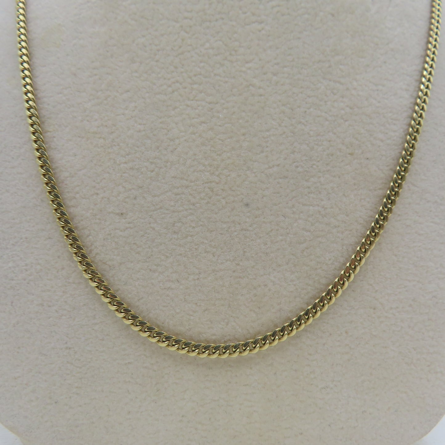 14K Yellow Gold Curb Link Chain Necklace 2.5mm 18" 10g
