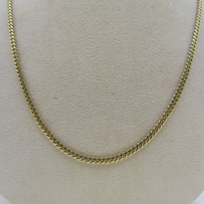 14K Yellow Gold Curb Link Chain Necklace 2.5mm 18" 10g