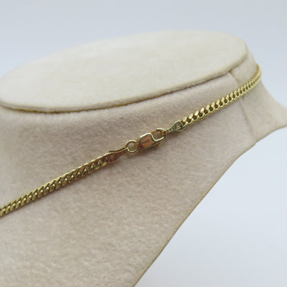14K Yellow Gold Curb Link Chain Necklace 2.5mm 18" 10g