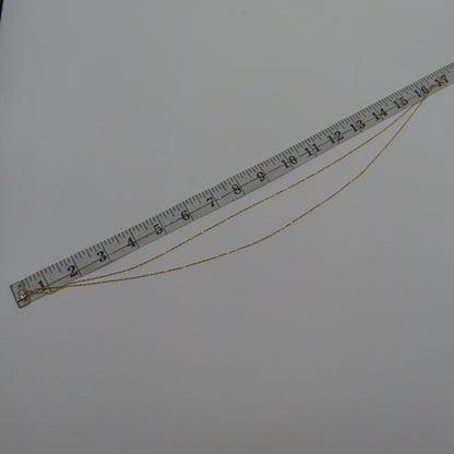 14K Yellow Gold Tri-Strand Layered Key Chain Link Necklace 17" 4.5g