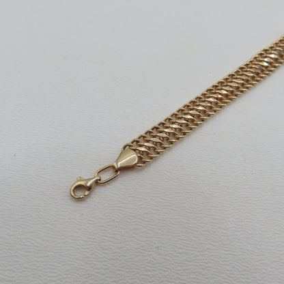 14K Rose Gold Double Curb Chain Bracelet 6-1/2" 8.4mm 5.4g