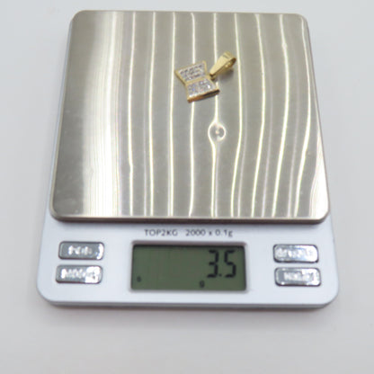 14K Two-Tone Gold Diamond Book Pendant 1" 3.5g