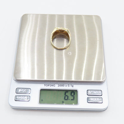 14K Tri-Tone Gold Mother Mary Ring Size 10.5 6.9g