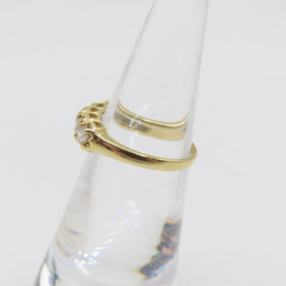 14K Yellow Gold CZ Eternity Bang Ring Size 4 1.8g