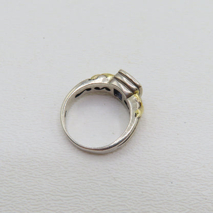 Sterling Silver & 14K Yellow Gold Tanzanite Ring Size 6 4.6g