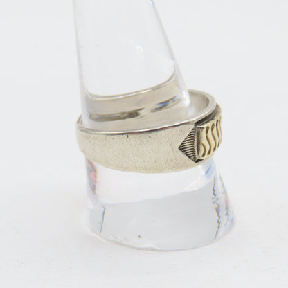 MM Rogers Sterling Silver & 14K Gold Two Tone Band Ring Size 11 6.5g