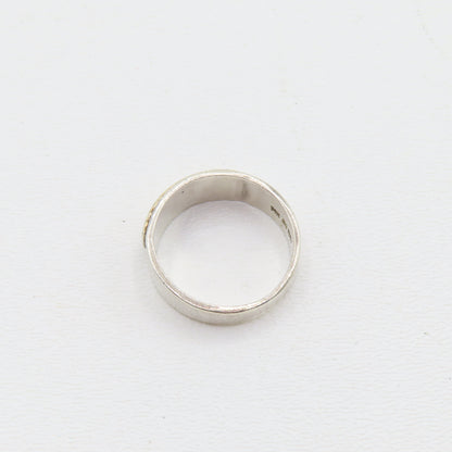 MM Rogers Sterling Silver & 14K Gold Two Tone Band Ring Size 11 6.5g