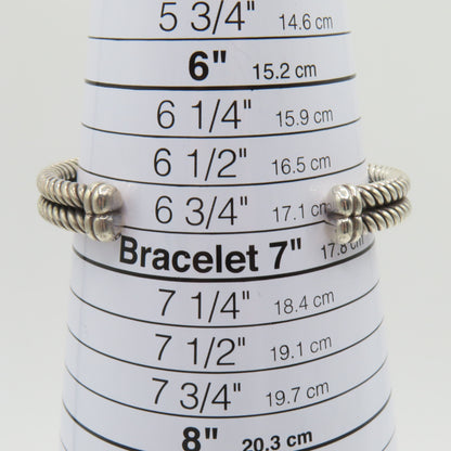 RdM Italy Sterling Silver & 18K Gold X Double Cable Cuff Bracelet 8.5mm 6-3/4" 20.7g