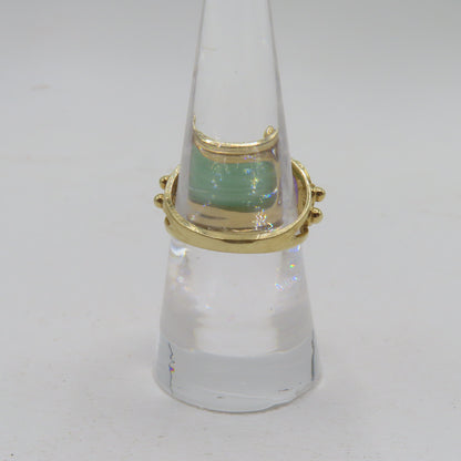 14K Yellow Gold Multi Gemstone Scarab Beetle Ring Size 7 5.3g