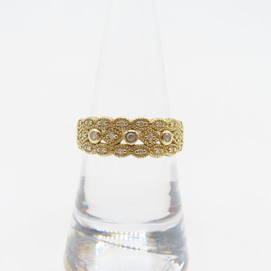 14K Yellow Gold Art Deco Geometric Ring Size 7 2.6g