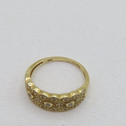 14K Yellow Gold Art Deco Geometric Ring Size 7 2.6g