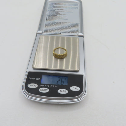 14K Yellow Gold Art Deco Geometric Ring Size 7 2.6g