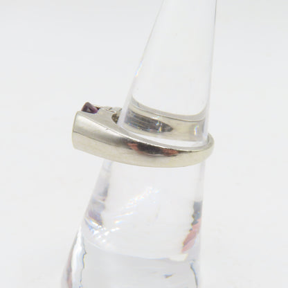 14K White Gold Pink Tourmaline Ring Size 6 5.9g