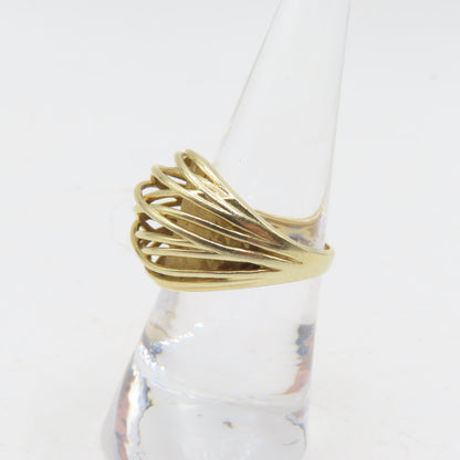 14K Yellow Gold Open Weave Dome Ring Size 6.75 5.7g