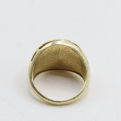 14K Yellow Gold Open Weave Dome Ring Size 6.75 5.7g
