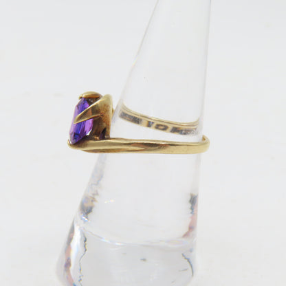 10K Yellow Gold Purple Sapphire Ring Size 6.5 3.1g