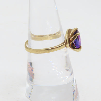 10K Yellow Gold Purple Sapphire Ring Size 6.5 3.1g