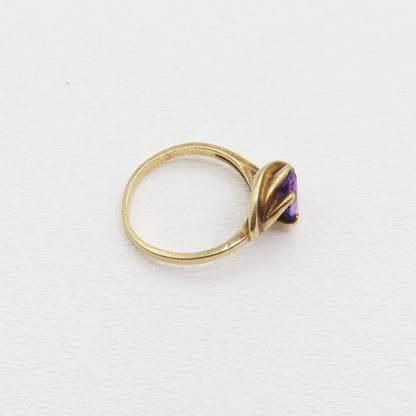 10K Yellow Gold Purple Sapphire Ring Size 6.5 3.1g