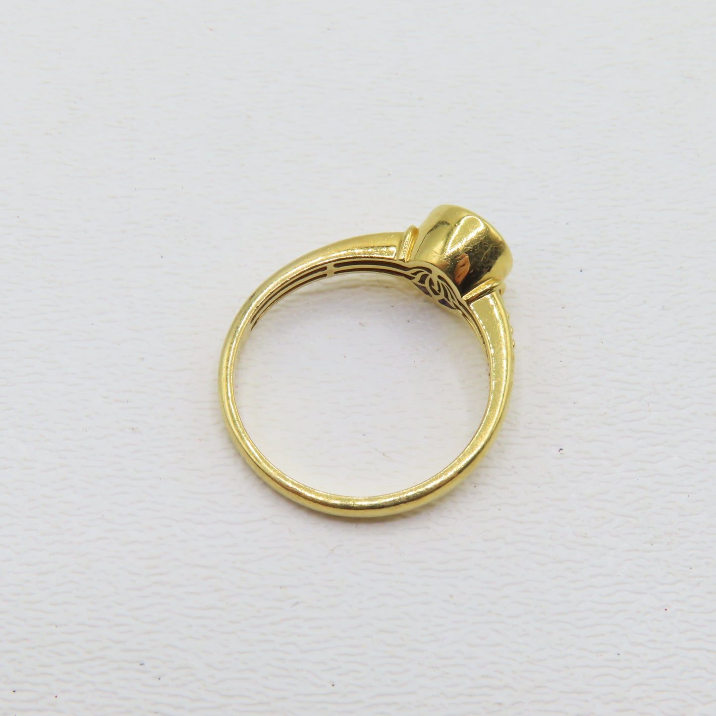 22K Yellow Gold Round Blue Tanzanite Ring Size 10 5g