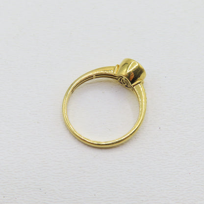 22K Yellow Gold Round Blue Tanzanite Ring Size 10 5g