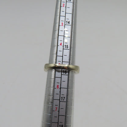 14K White Gold Blue Topaz and Diamond Band Ring Size 5 3.4g