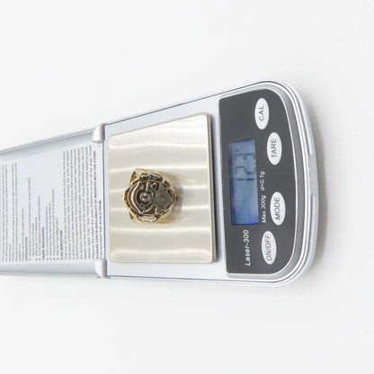 10K Two-Tone Gold Diamond Free Mason Masonic "G" Ring Mens Size 10.5 12.3g