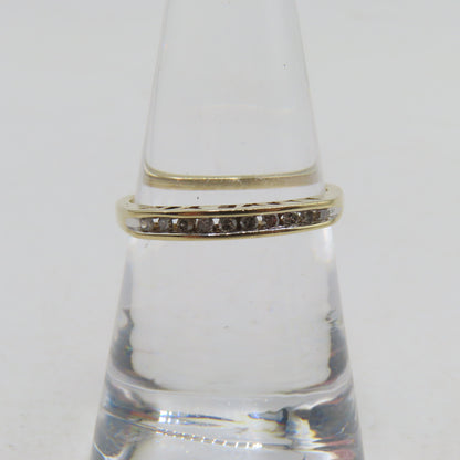 10K Yellow Gold Channel Set Diamond "I Love You" Band Ring Size 7 1.7g