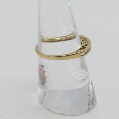 10K Yellow Gold Channel Set Diamond "I Love You" Band Ring Size 7 1.7g