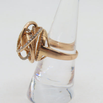 14K Rose Gold Diamond Interlocking Ring Size 7 8.9g
