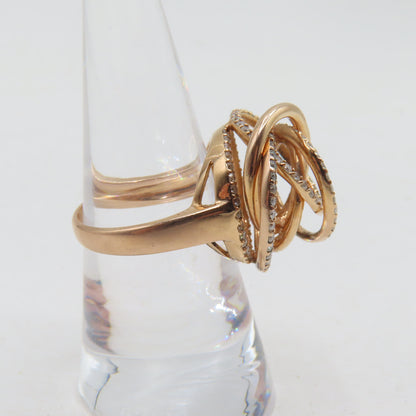 14K Rose Gold Diamond Interlocking Ring Size 7 8.9g
